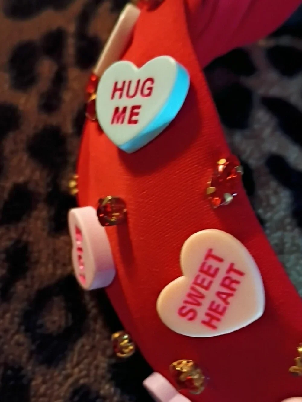 Red Embellished Conversation Heart Headband